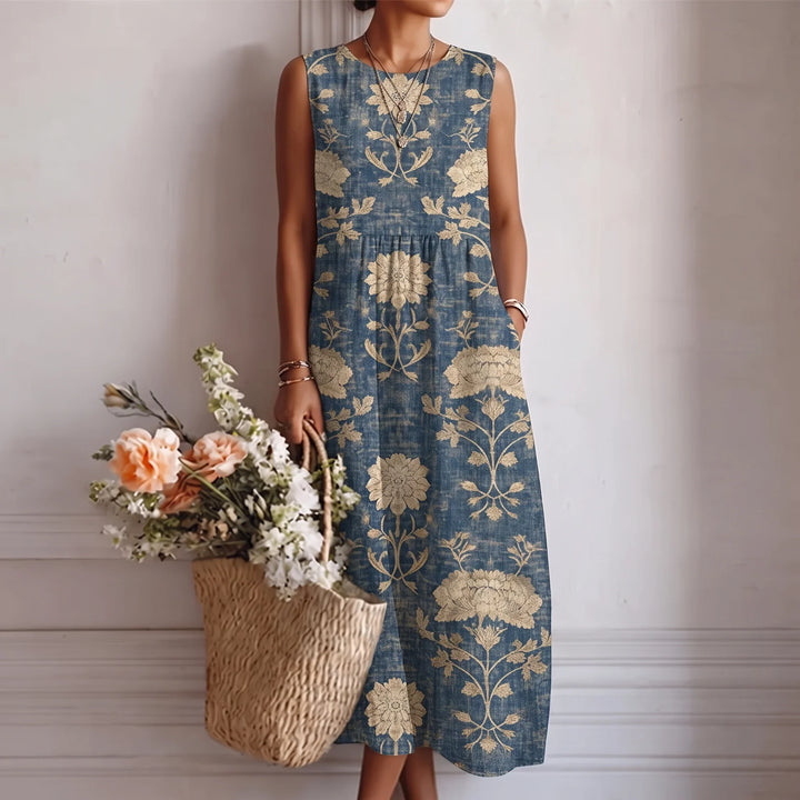 Rosalie™ | Botanical Paisley Midi Dress