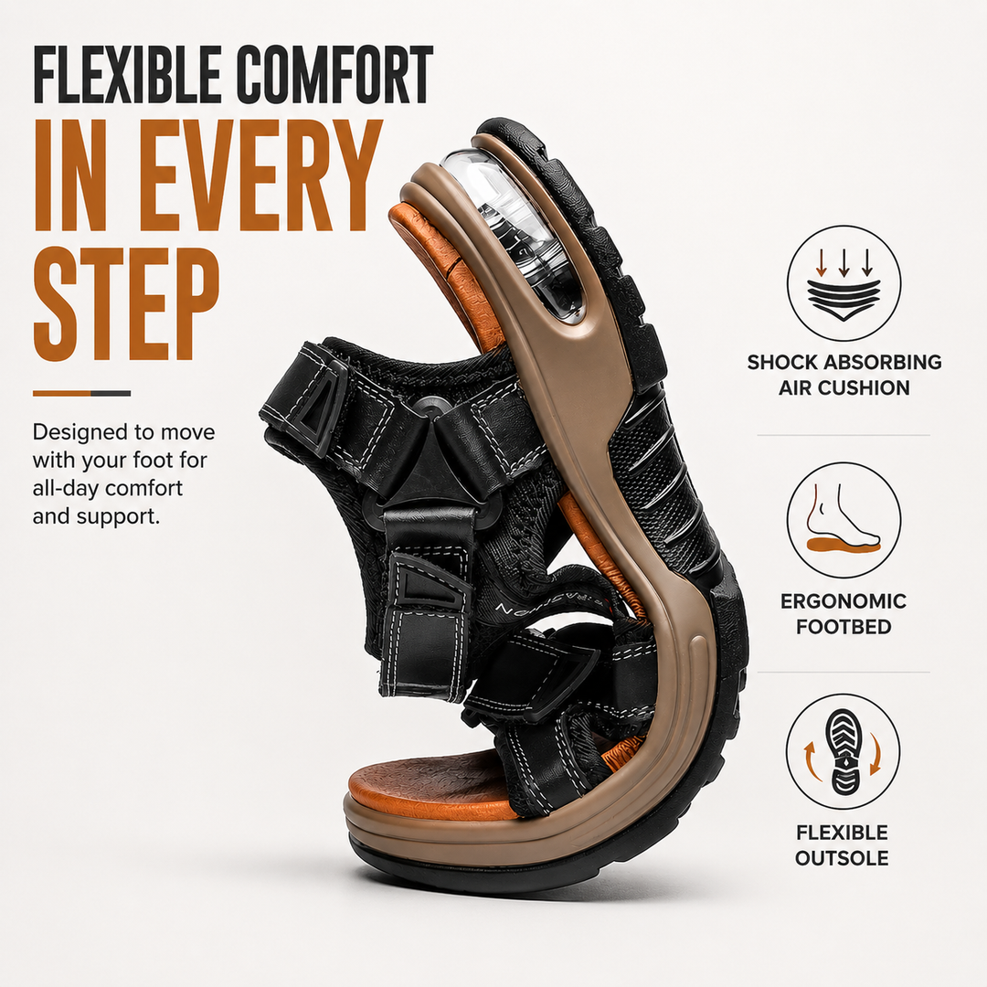 Bennett™ | AirCushion Adjustable Leather Sandals