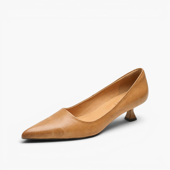 Elise™ | Sculpted Point-Toe Leather Pumps