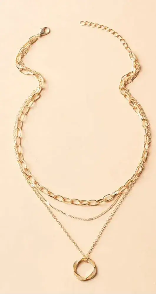Timeless Gold Pendant Layered Necklace